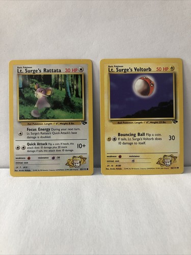 Surges pokemon cards gym - lt.,